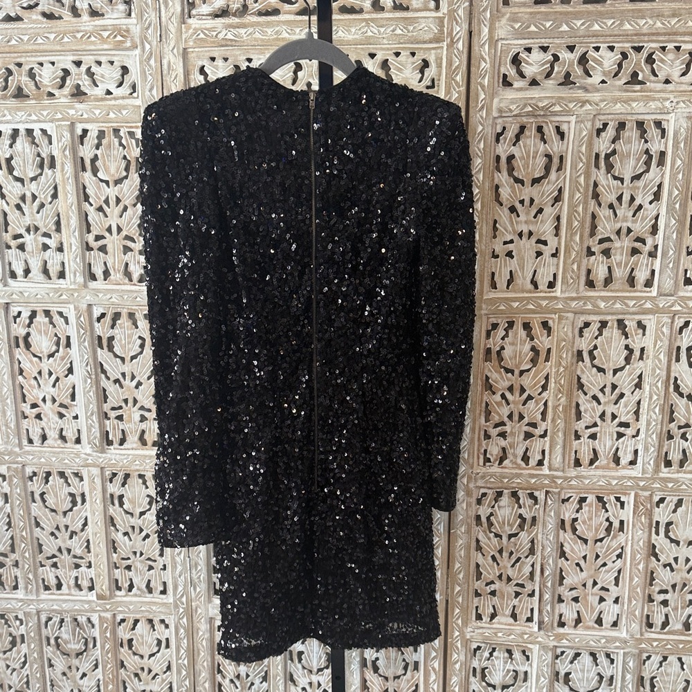 French Connection Elegant Black Sequin Dress - Picture 3 of 3